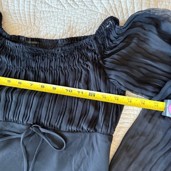 Vintage Y2K Sheer Black Milkmaid Mermaid Midi Dress Size 6 - Whimsigoth - Picture 9 of 11